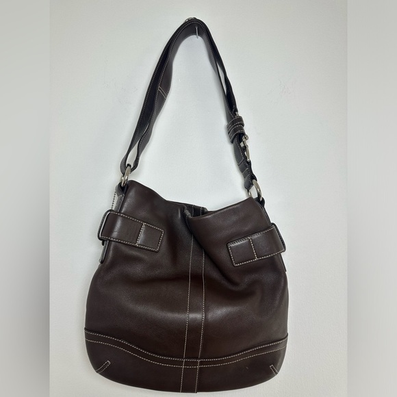Vintage Coach Brown Leather Soho slim Duffel Shoulder Purse - Picture 2 of 11